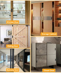 Self Stick Sliding Door Handles 4 Inch Black Aluminum Alloy Adhesive Flat Finger Pulls on various doors and cabinets