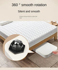 Image of a bed with 360° rotating Eight Pack Heavy Duty Self Adhesive Swivel Caster Wheels for Furniture Storage Bins Cabinets and Appliances 1 Inch Low Profile Universal Wheels 30 LB Capacity Each Easy No Drill Adhesive Installation Surface Safe, showing a smooth sliding storage bin underneath.