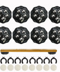 Self Adhesive Caster Wheels For Carpet And Large Appliances, Swivel Steel Universal Appliance Sliders, 8 Pack Low Profile Black Casters set with accessories.
