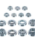 Heavy Duty Self Clinching Nuts Set For Metal Fastening M2, M2.5, M3, M4, M5 Zinc Plated Carbon Steel Rivet Nuts 300 Pieces For Construction And Diy Projects By Uxcell visible in different sizes.
