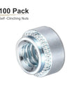 Self Clinching Rivet Nut Fastener 100 Pack With One Quarter Twenty Threads And Quarter Inch Length Silver Carbon Steel