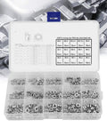 300Pcs Self Clinching Rivet Nuts Set For Sheet Metal M2 M2.5 M3 M4 M5 Type S PEM Thin Plates Metal Fastener Tool Galvanized And Rust Resistant in a transparent plastic organizer box.