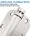 Close-up of Self Closing Door Hinges 3.5 Inch Heavy Duty Satin Nickel Finish Built To Last With 5/8 Inch Radius, highlighting axis.