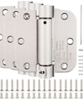 Self Closing Door Hinges 3.5 Inch Heavy Duty Satin Nickel Finish Built To Last With 5/8 Inch Radius, screws and tools included