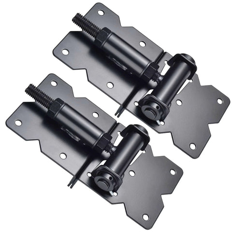 Self Closing Gate Hardware Hinges Heavy Duty for Wooden/Vinyl/PVC Fences,90 Degree Adjustable, 2 Pack, Black