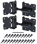 Self Closing Gate Hardware Hinges Heavy Duty for Wooden/Vinyl/PVC Fences,90 Degree Adjustable with screws and tool, Black