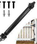 14" Fence gate Spring self Closing and Adjustable for Wooden or Vinyl Fence, Carbon Steel, Black with installation hardware