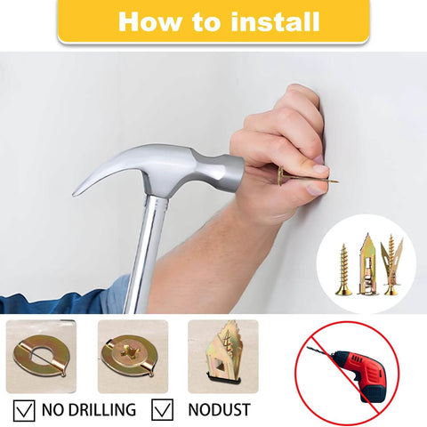 How to install 160 pcs drywall self drilling anchors and screws kit with 80 sheetrock anchors and 80 screws shown in use.