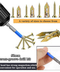 410 pcs self drilling drywall anchors and screws kit with 2 anchor sizes and 4 screw sizes zinc plated steel no drill install