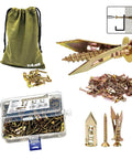 Self Drilling Drywall Anchors and Screws Kit, Heavy Duty Steel Wall Anchors, No Drill or Holes Mounting Hardware, packaging and contents