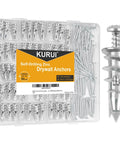 116 pcs self drilling drywall anchors and screws kit with 58 zinc alloy sheetrock anchors and 58 #6 x 1-1/4 inch screws