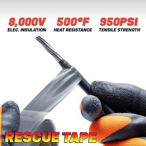 Rescue Tape Self Fusing Silicone Tape For Emergency Plumbing Repairs being applied to a pipe for electrical insulation