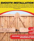 Self Locking Automatic Gravity Lever Fence Gate Latch installed on a wooden gate, designed for in/out swinging wood and metal doors.