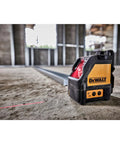Compact Self Leveling Red Cross Line Laser Delivers Fast, Precise Layout For Walls, Cabinets, Tile, And Fixtures With A 165 Ft Range Using A Detector, IP54 Protection, And 1/8 In Accuracy At 30 Ft For Reliable Performance On Busy Construction Sites on concrete floor