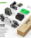 Self Leveling Laser Level With 40 Inch Tripod For Precise DIY Projects, Green Cross Line, accessories, package contents