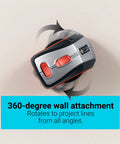 Effortlessly align pictures, shelves, and mirrors with this self-leveling 360-degree laser level and wall mount attachment