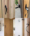 Self Locking Gate Latch Built Tough For Wooden Fences And Gates With 9 Inch Gate Handle in Black Finish, installed view.