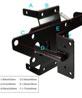 Self-Locking Gate Latch Heavy Duty Post Mount Automatic Gravity Lever Wood/PVC Fence Gate Lock with Fasteners Hardware, Steel, Black measurements