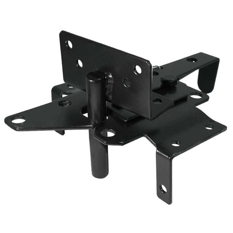 Self-Locking Gate Latch Heavy Duty Post Mount Automatic Gravity Lever for Wood/PVC Fence, Steel, Black
