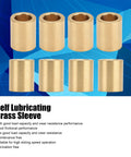 8 Pieces Self Lubricating Brass Bearing Sleeve Set With 8mm Bore 12mm Outer Diameter 15mm Length shown on blue background