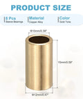 Pack Of 8 Self Lubricating Cast Brass Sleeve Bearings With 10mm Bore 12mm Outer Diameter And 15mm Length For Smooth Sliding Movements