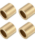 Set of 4 gold tone self-lubricating brass sleeve bearings 12mm bore 16mm OD 12mm length for machinery and automotive use.