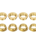 Eight Pieces Flange Sleeve Bearings 16mm Bore 20mm Outer Diameter 8mm Length Self Lubricating Sintered Bronze Bushings on white background