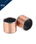 Self Lubricating Sleeve Bearing Five Eighth Inch Bore Three Quarter Inch Outer Diameter Three Quarter Inch Length Oilless Bronze Coated Carbon Steel Plain Bearings Two Pack High Strength Durable Compact Bearing Solution, front view