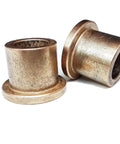 Pair of self lubricating bronze sleeve bearings, 0.502 inch ID, SAE 841 bronze, designed for low friction, quiet mechanical operations.