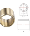 Self-Lubricating Cast Brass Sleeve Bearing With 1 Inch Bore And One And A Quarter Inch Outer Diameter And 1 Inch Length, diagram included