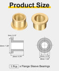 Flange Sleeve Bearing 20mm Bore 26mm Outer Diameter 20mm Length Self Lubricating Sintered Bronze Bushing Size Diagram