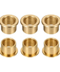 Six Pcs Flange Sleeve Bearings With 16mm Bore, 20mm OD, And 16mm Length, Self Lubricating Sintered Bronze Bushings, front view