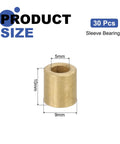 Diagram of 30 Pcs Self Lubricating Sintered Bronze Sleeve Bearings 5mm Bore 9mm OD 10mm Length showcasing dimensions
