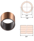 Self Lubricating Sleeve Bearing Pack Of 4 With 0.75 Inch Bore And 0.875 Inch Outer Diameter 0.75 Inch Length Wrapped Oilless Bushings