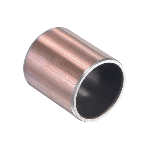 Close-up of Sleeve Bearing 3/4 Inch Bore 7/8 Inch OD 1 Inch Length Self Lubricating Oilless Wrapped Bushings, bronze exterior, side view