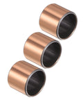 Self Lubricating Sleeve Bearing Set Of Three Three Quarter Inch Bore Seven Eighths Inch Outer Diameter Three Quarter Inch Length Oilless Bushings For Industrial Equipment High Strength Carbon Steel Base Bronze Sintered And Composite Coating