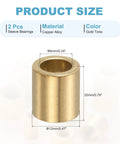 Self Lubricating Brass Sleeve Bearings 6mm Bore 12mm OD 20mm Length Pack Of 2 Gold Tone For Sliding Movements In Machinery Electronics Automotive Industrial Equipment