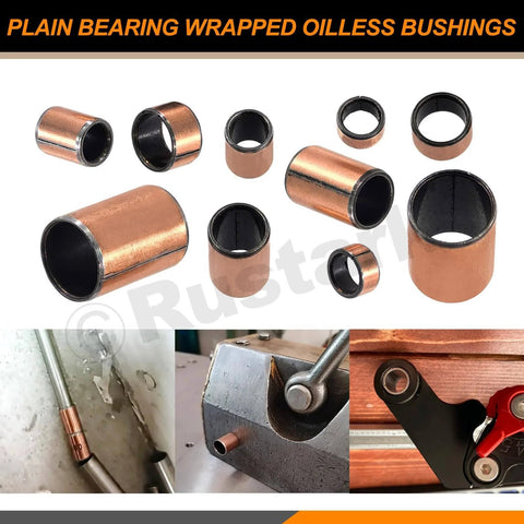 50Pcs Five Sizes Sleeve Bearings Self Lubricating Plain Bearings Oil Free Bushings for Sliding Parts in Machinery Industry