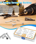 300 Pcs Stainless Steel Wood Screws Assortment Kit with 9 Sizes #4 #6 #8 #10 #12 Truss Head Self Tapping Screws with tools.