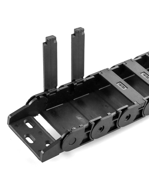 Semi Enclosed Cable Drag Chain Wire Carrier 2 Pack Reinforced Plastic 1 Meter Length Inner 18x50 mm Outer 23x58 mm Bend Radius 28 mm