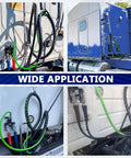 Fifteen Foot Air Line Hose Assembly With One Half Inch NPT Swivel Fittings Heavy Duty Power Hose Set installed on semi trucks