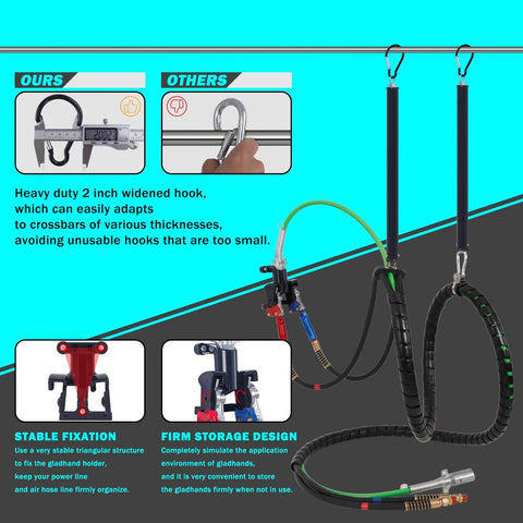 15 Ft Semi Truck Air Line Kit with Gladhands and Holder Featuring Tender Spring Kits, 7 Way Trailer Cord, and Teflon Tape