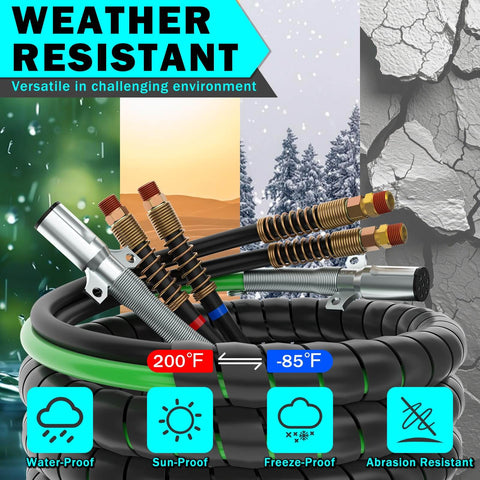 Weather-resistant 15 Ft Semi Truck Air Line Kit With Gladhands And Holder Tender Spring Kits for all climates and heavy duty use