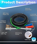 12 Ft 3 In 1 Semi Truck Air Lines Kit With 7 Way ABS Electric Power Cord And Two 20 Inch Tender Springs, shown coiled with fittings