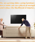Elderly couple using 2000 lb heavy duty furniture movers with wheels and moving dolly set for safe sofa relocation at home