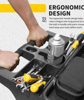 Heavy Duty 2 Shelf Service Cart MaxWorks 80855 With 500 Lb Capacity Polypropylene Utility Cart for garage use with tools and tray