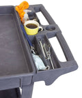 Heavy Duty Service Cart For Garage And Shop With 500 Pound Capacity Extra Wide 46 By 25.5 Inch Two Shelf Utility Cart 5 Inch Non Marring Casters For Smooth Moves And Easy Clean Surface WEN shown with tools and cup