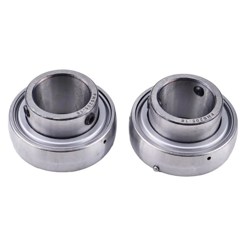 Set Of 2 1 Inch Insert Ball Bearings SB205-16 FHS205-16 AS205-100 YA100RRB with 1 inch bore, spherical outer diameter.
