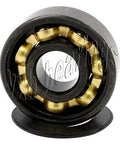 Set of 8 Skateboard Black Bearings with Bronze Cage and Black Seals 8x22x7 mm - VXB Ball Bearings