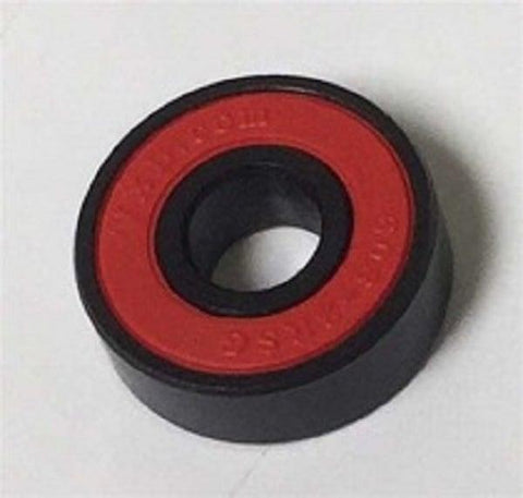 Set of 8 Skateboard Black Bearings with Nylon Cage and Red Rubber Seals 8x22x7mm - VXB Ball Bearings